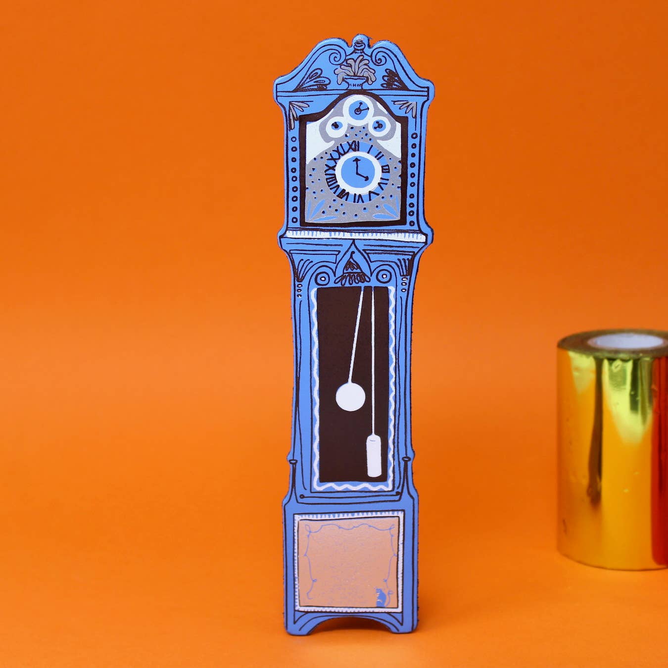 Grandfather Clock Bookmark - Cornflower
