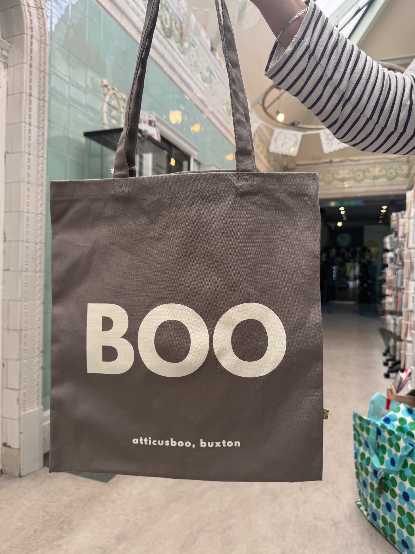 BOO tote bag - Stone on Mushroom