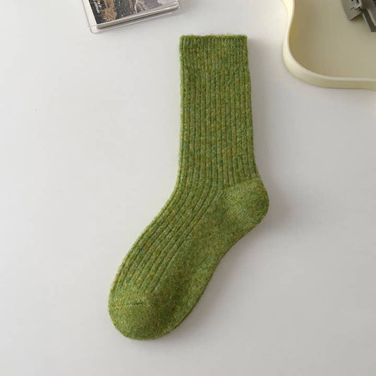 Wool & Cashmere Blend Warm Socks - Green