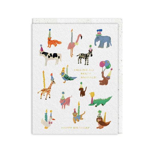 Party Animals Card - Plantable Envelope