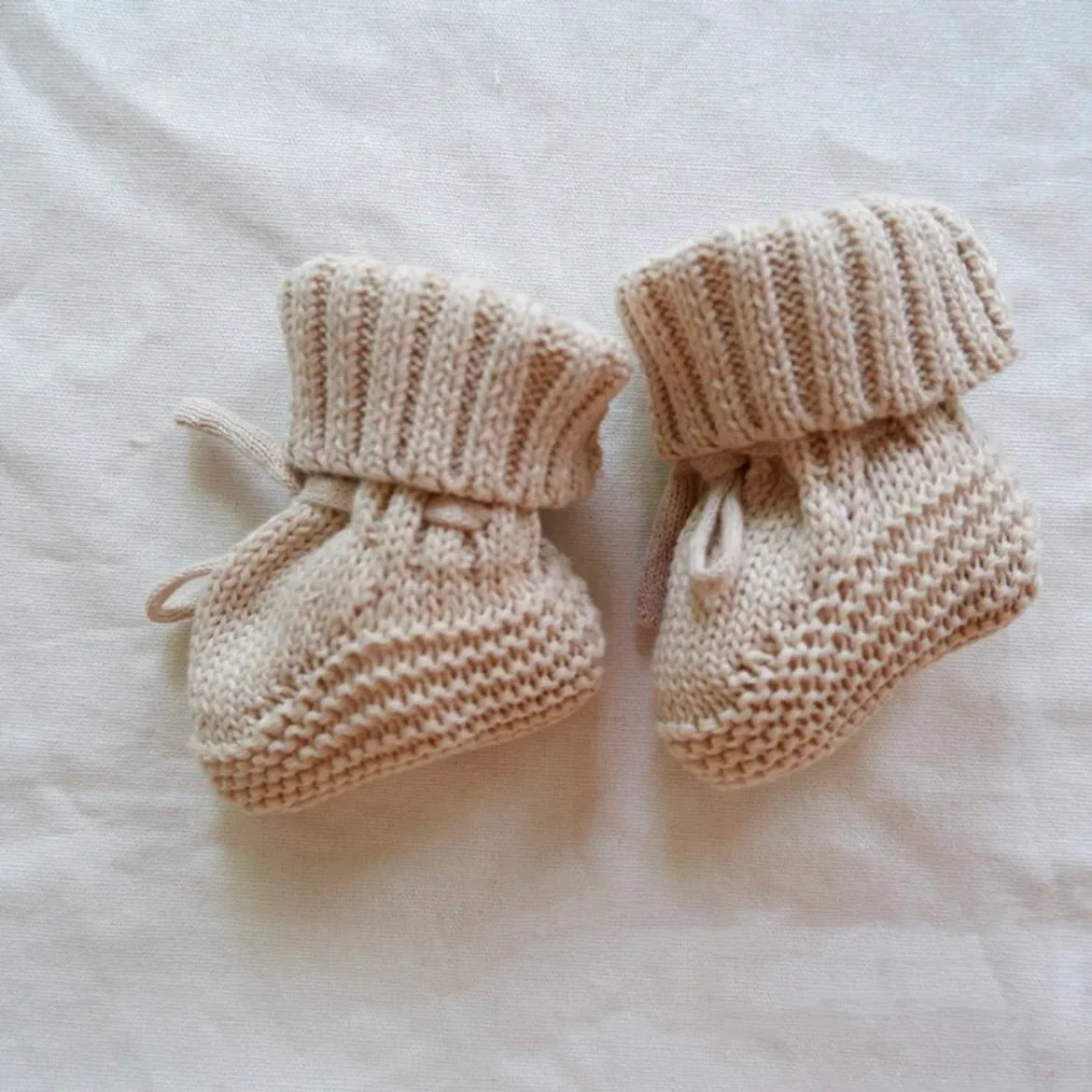 Knitted Baby Booties - Caramel