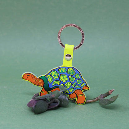 'Easy Going' Tortoise Key Fob: Cornflower