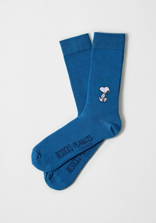 BeSnoopy Embroidered - 100% Organic Cotton Socks: Blue / 41/46