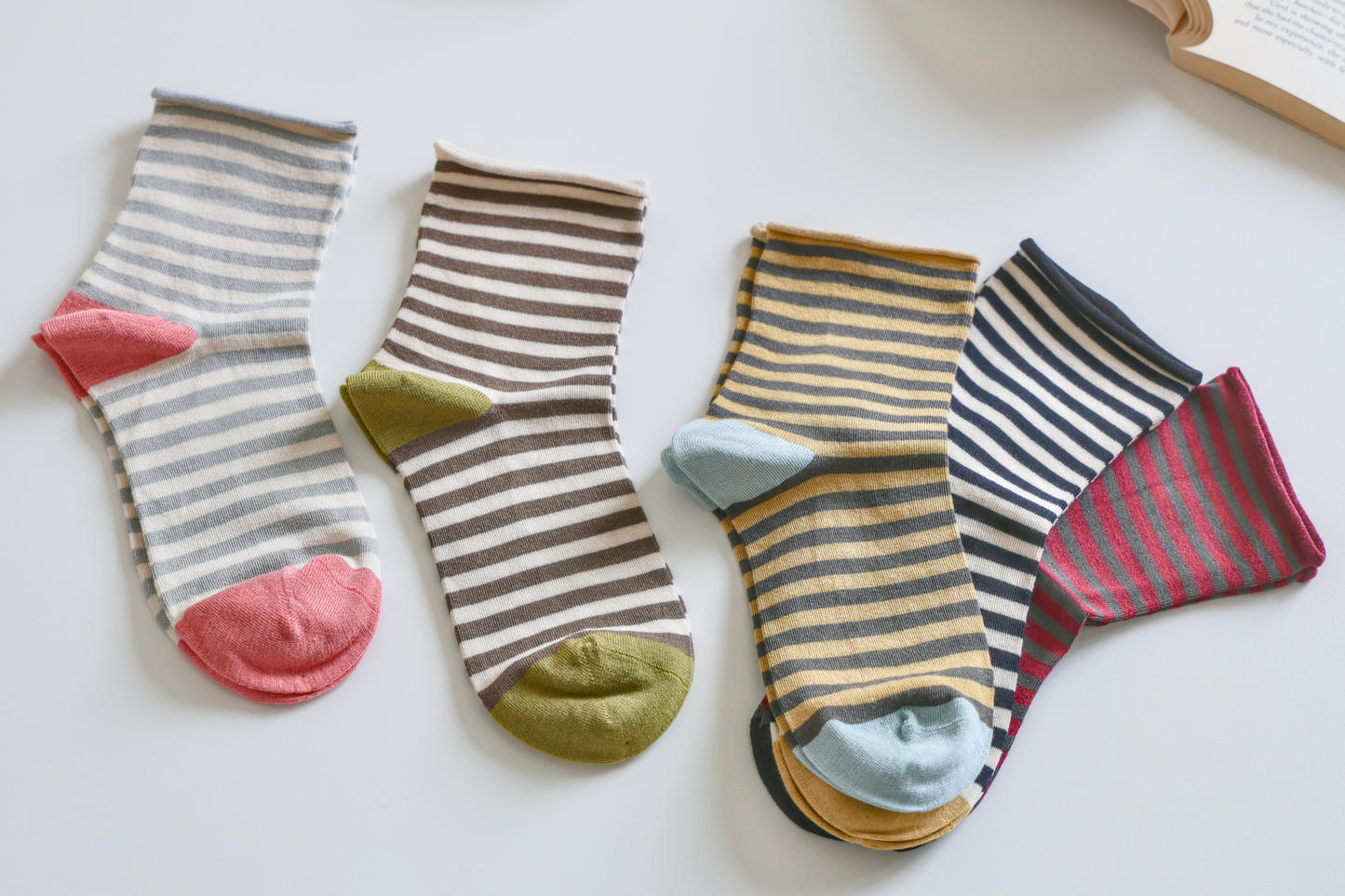 Women's Mulberry Silk Socks - Soft, Breathable Striped Socks: Green