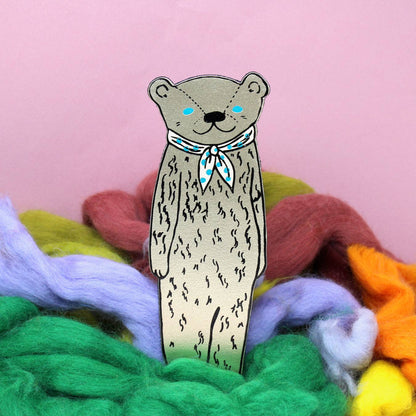 Bear Bookmark: Peach