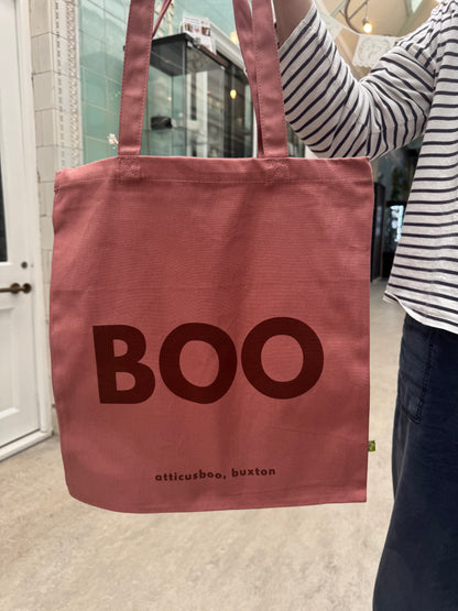BOO tote bag - Rose on Pink