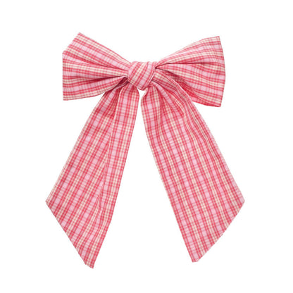 Plaid Oversized Bow Clip