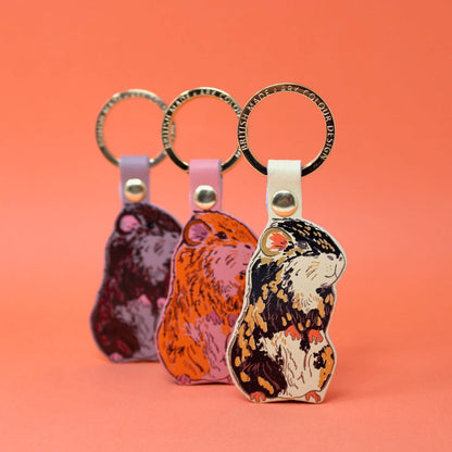 Guinea Pig Keyring - Pale Pink