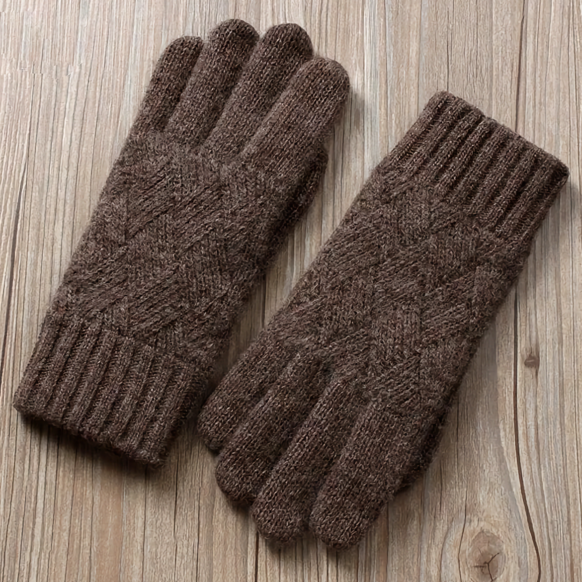 Double-Layered Wool Gloves for Men - Touchscreen Friendly: No.4