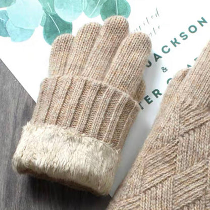 Double-Layered Wool Gloves for Women - Touchscreen Friendly: No.1