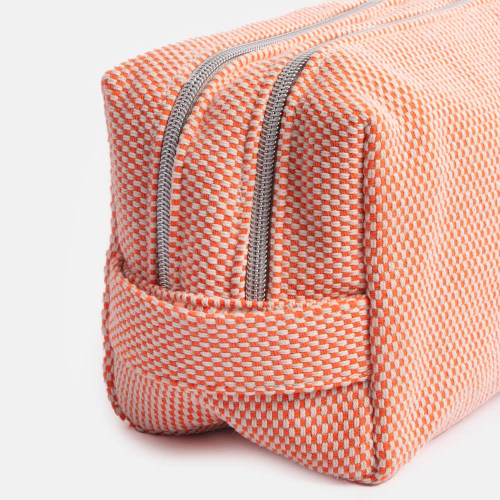 Orange Woven Large Travel Washbag