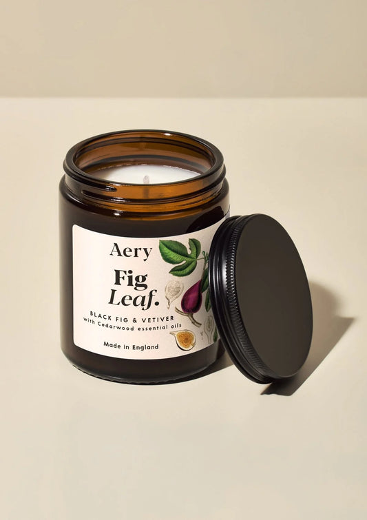 Fig Leaf Scented Jar Candle - Black Fig Vetiver and Cedarwood