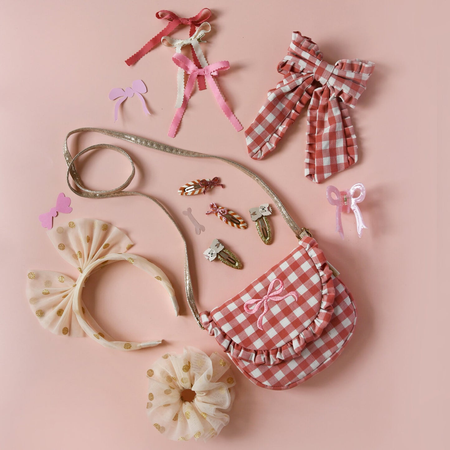 Gingham Ruffle Bow Bag
