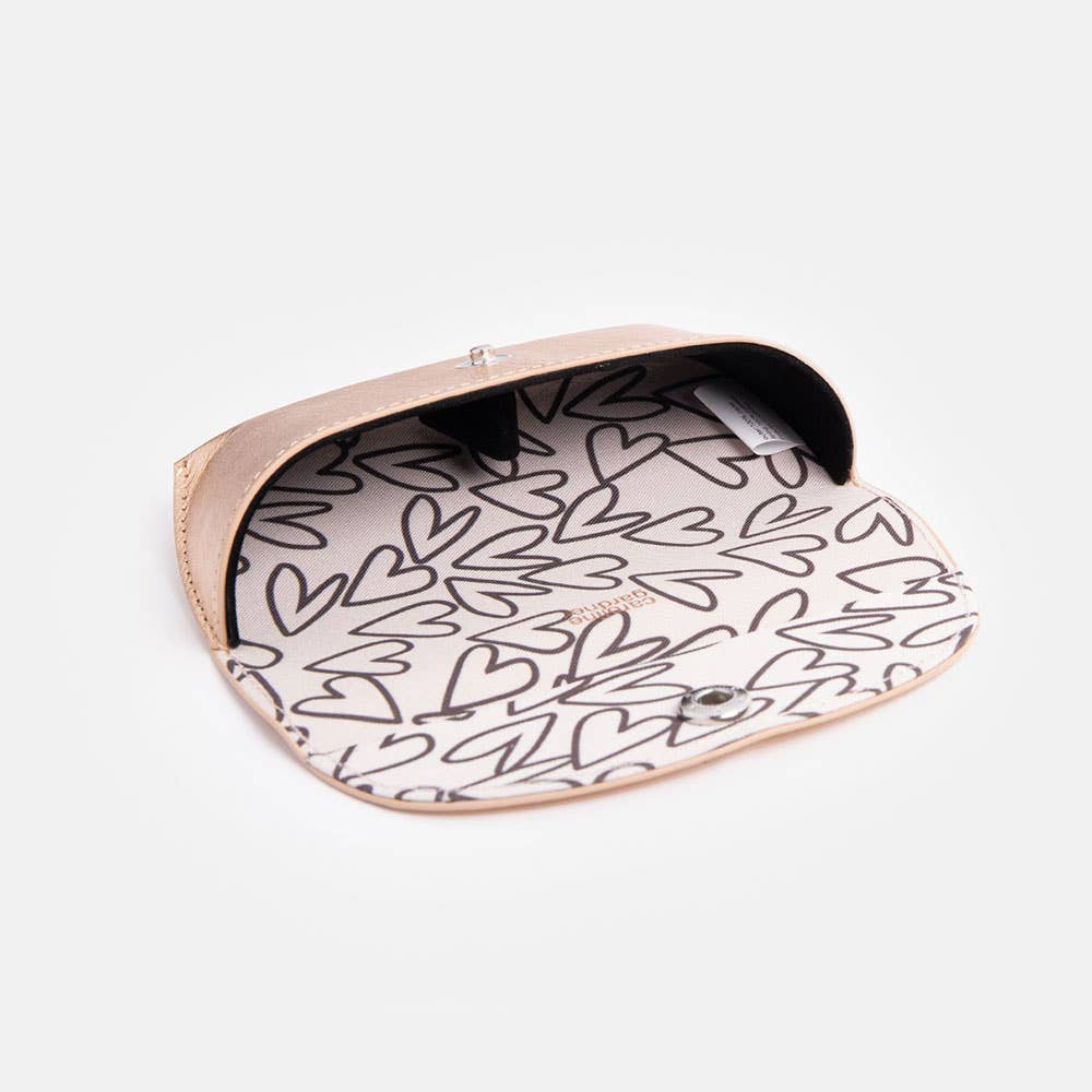 Rose Gold Kraft Flap Glasses Case