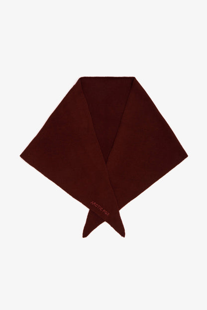 Merino Wool Triangle Scarf - Dark Walnut Brown - AW25