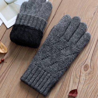 Double-Layered Wool Gloves for Men - Touchscreen Friendly: No.4