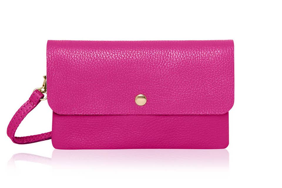 Italian Leather Classic Small Messenger Crossbody Bag: Black