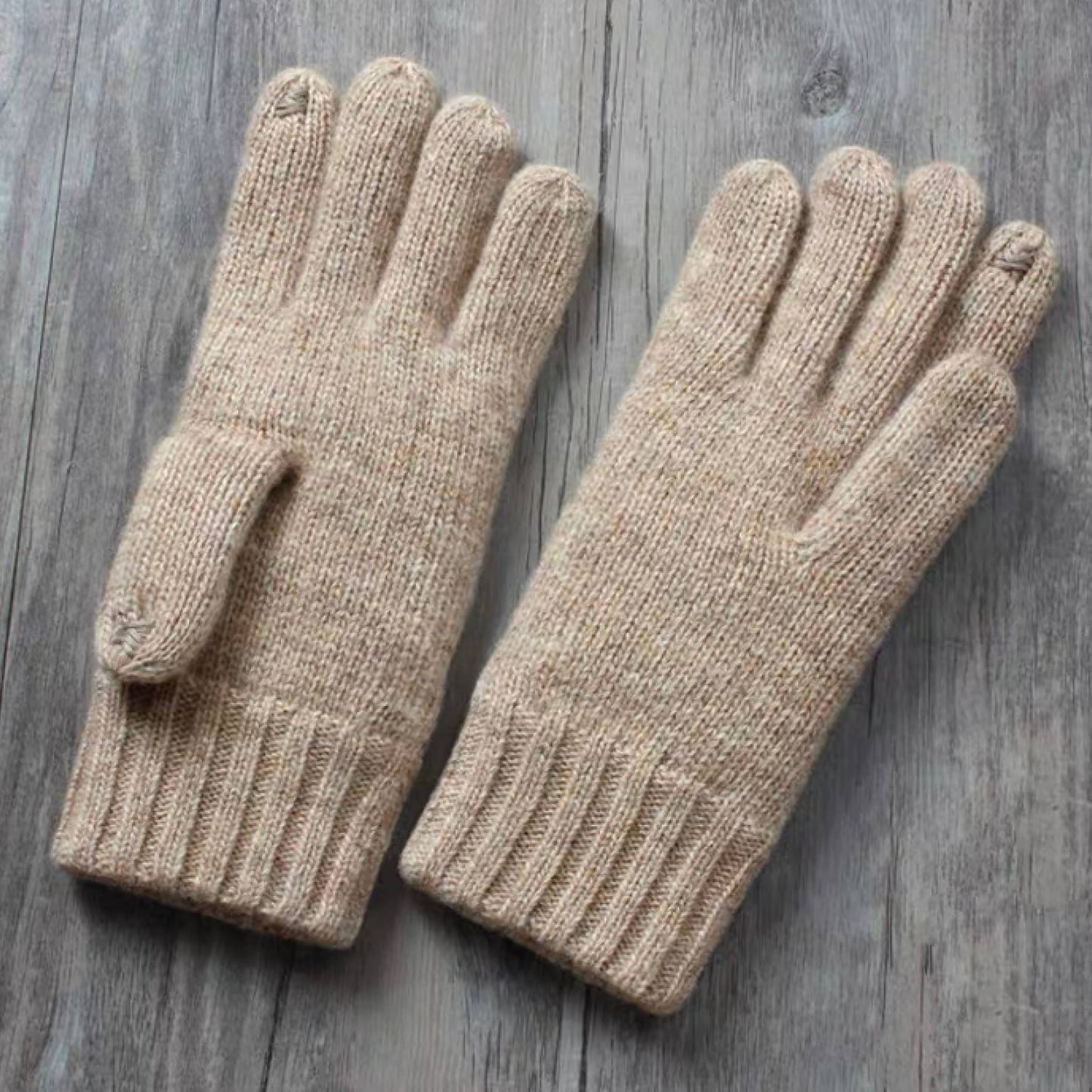 Double-Layered Wool Gloves for Women - Touchscreen Friendly: No.1