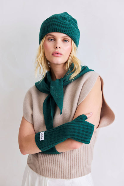Merino Wool Fingerless Gloves - Alpine Fern - AW25