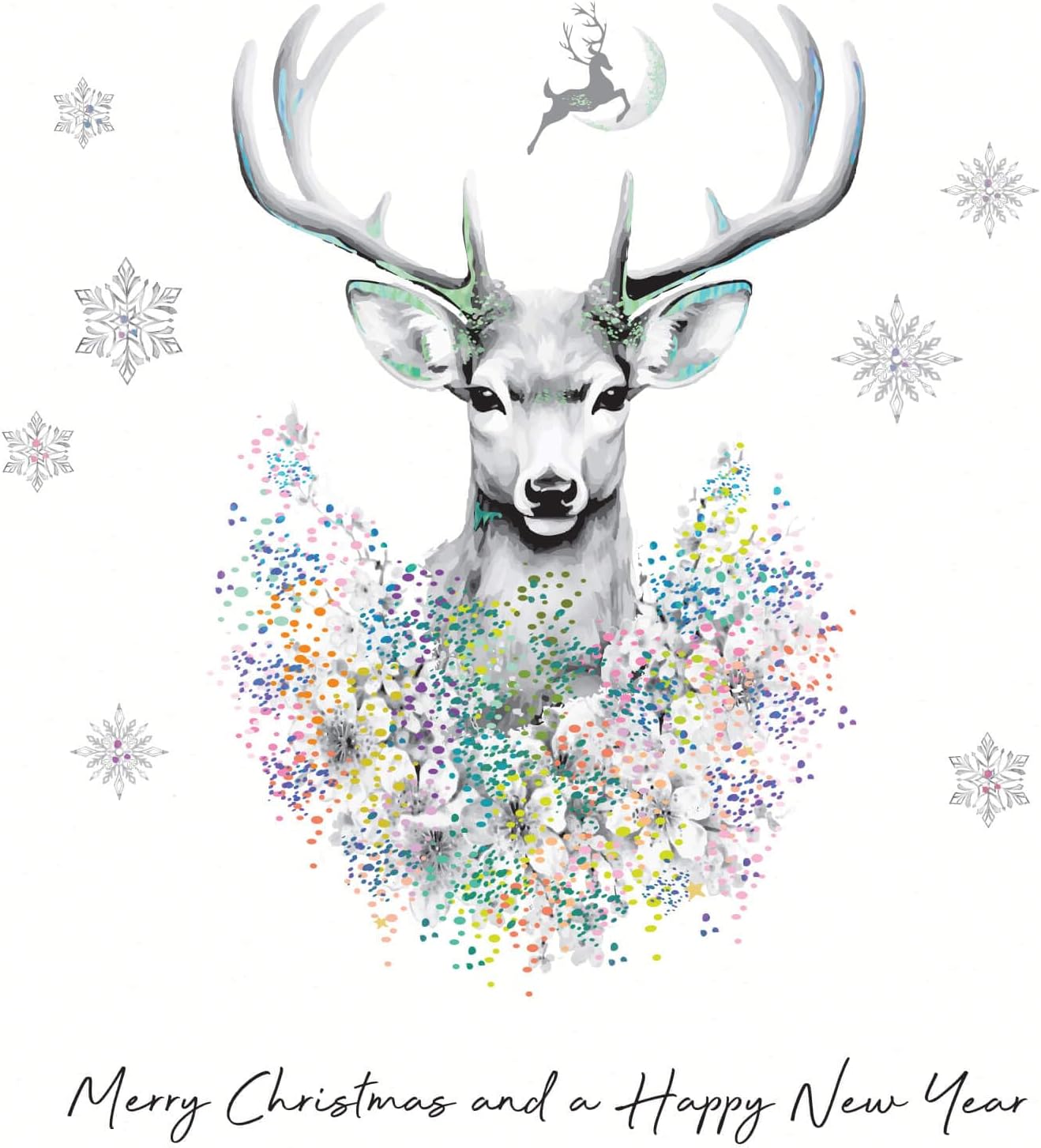 Merry Christmas Reindeer - Box of 6 - Christmas Shimmer