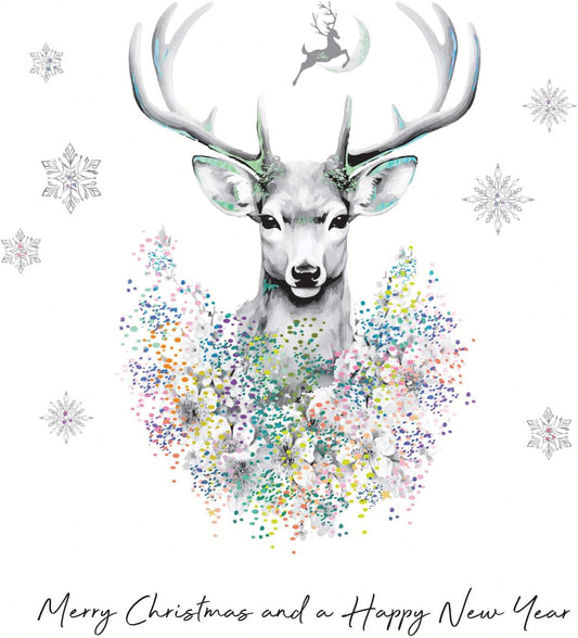 Merry Christmas Reindeer - Box of 6 - Christmas Shimmer