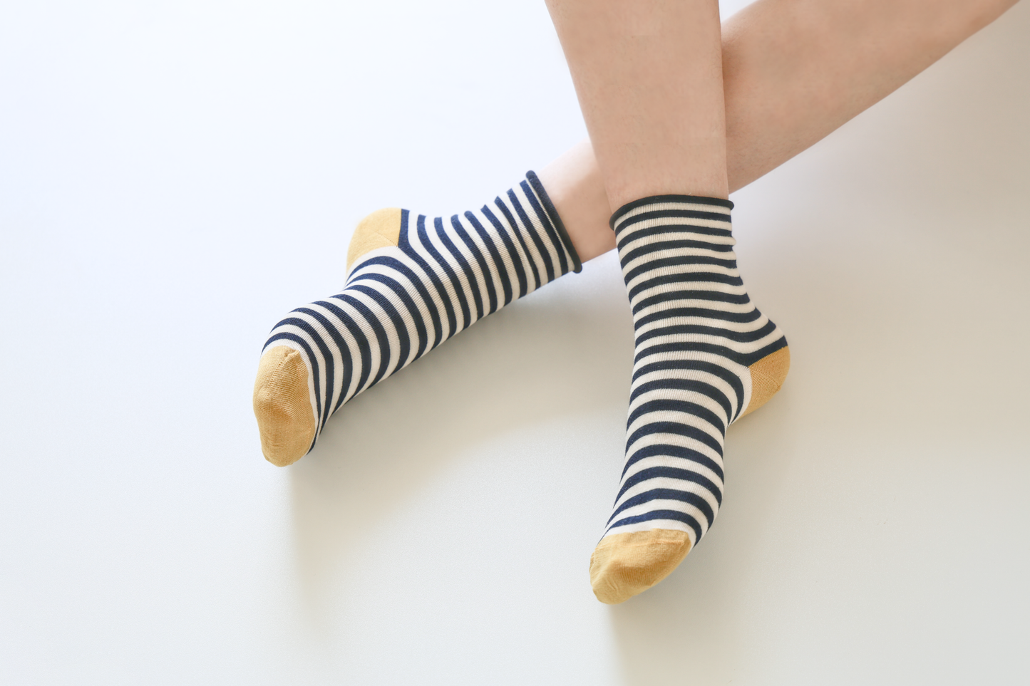Women's Mulberry Silk Socks - Soft, Breathable Striped Socks: Blue