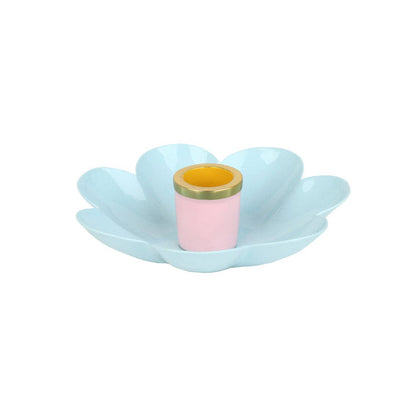 Coloured Enamel Flower Shaped Candle Holders | Summer Decor |