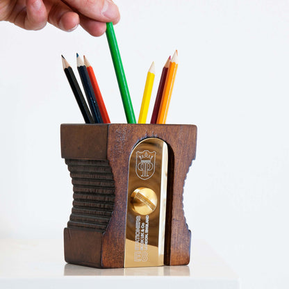Sharpener Desk Tidy - Dark Wood