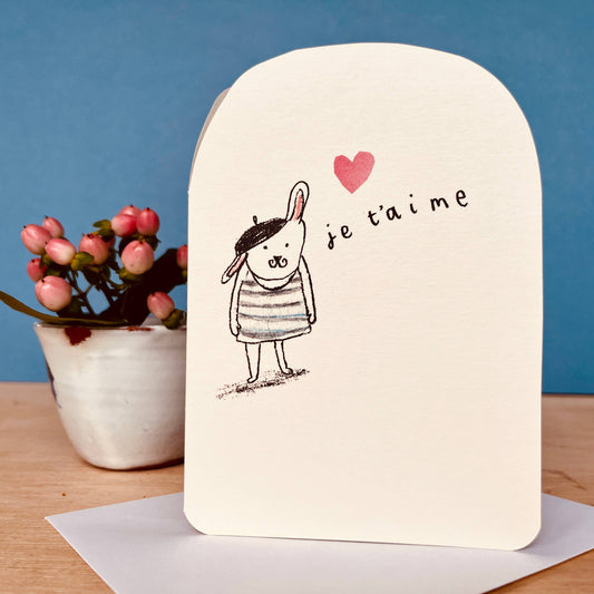 Je t'aime Bunny Valentine Love Card