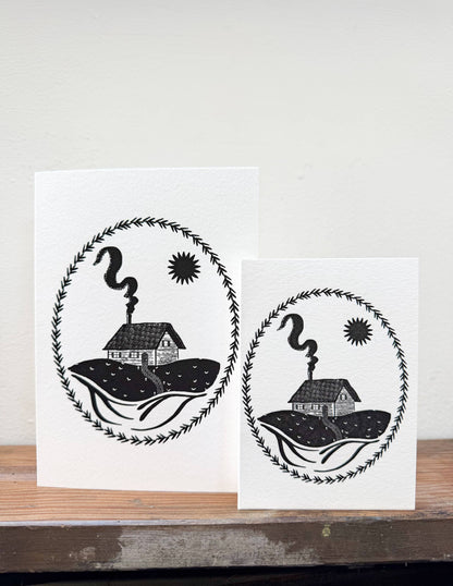 Home letterpress greeting card - folk magic