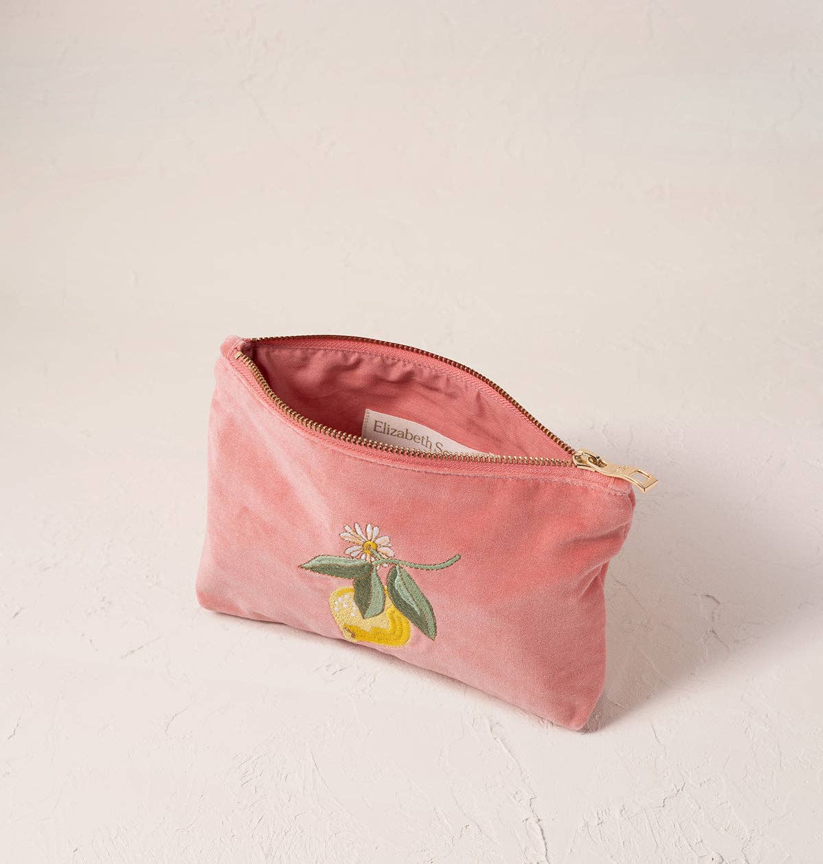 Lemon Blossom Mini Pouch - Coral Velvet