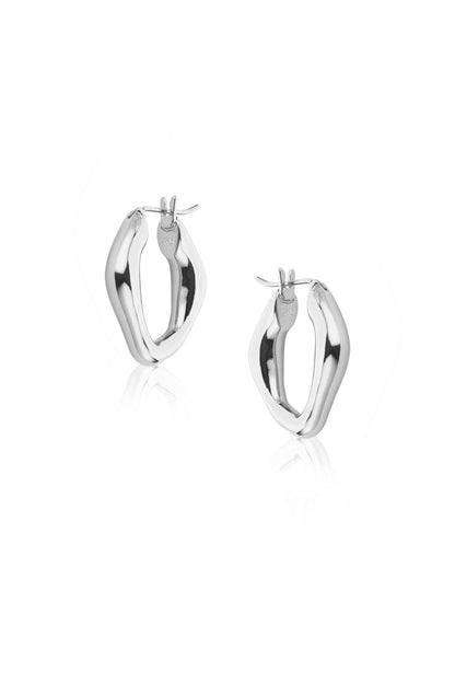 White Gold Signature Hoop Earring - Liv
