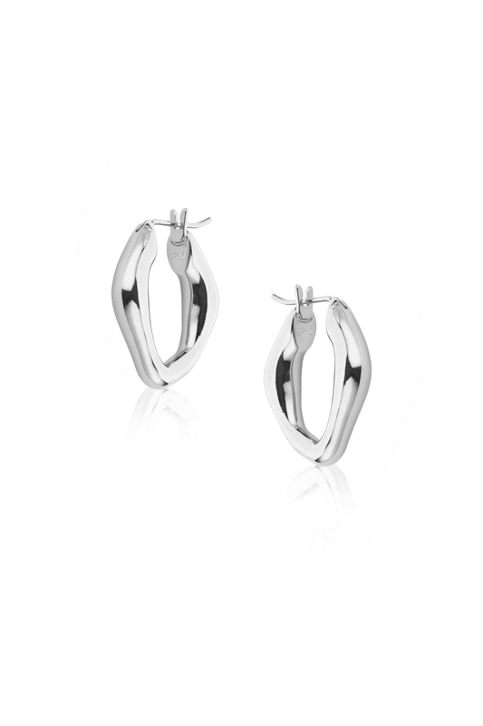 White Gold Signature Hoop Earring - Liv