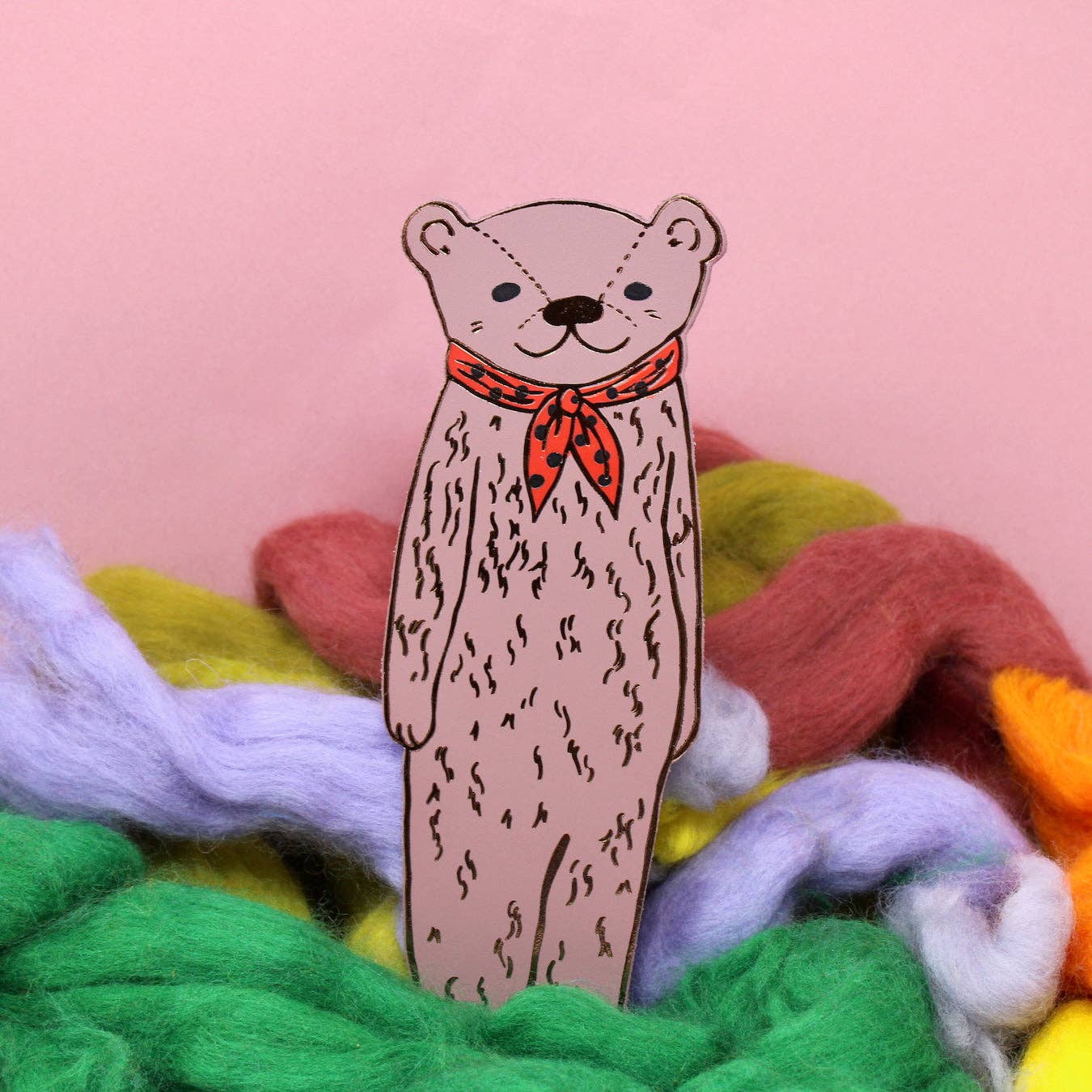 Bear Bookmark: Peach