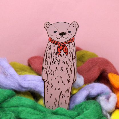 Bear Bookmark: Peach