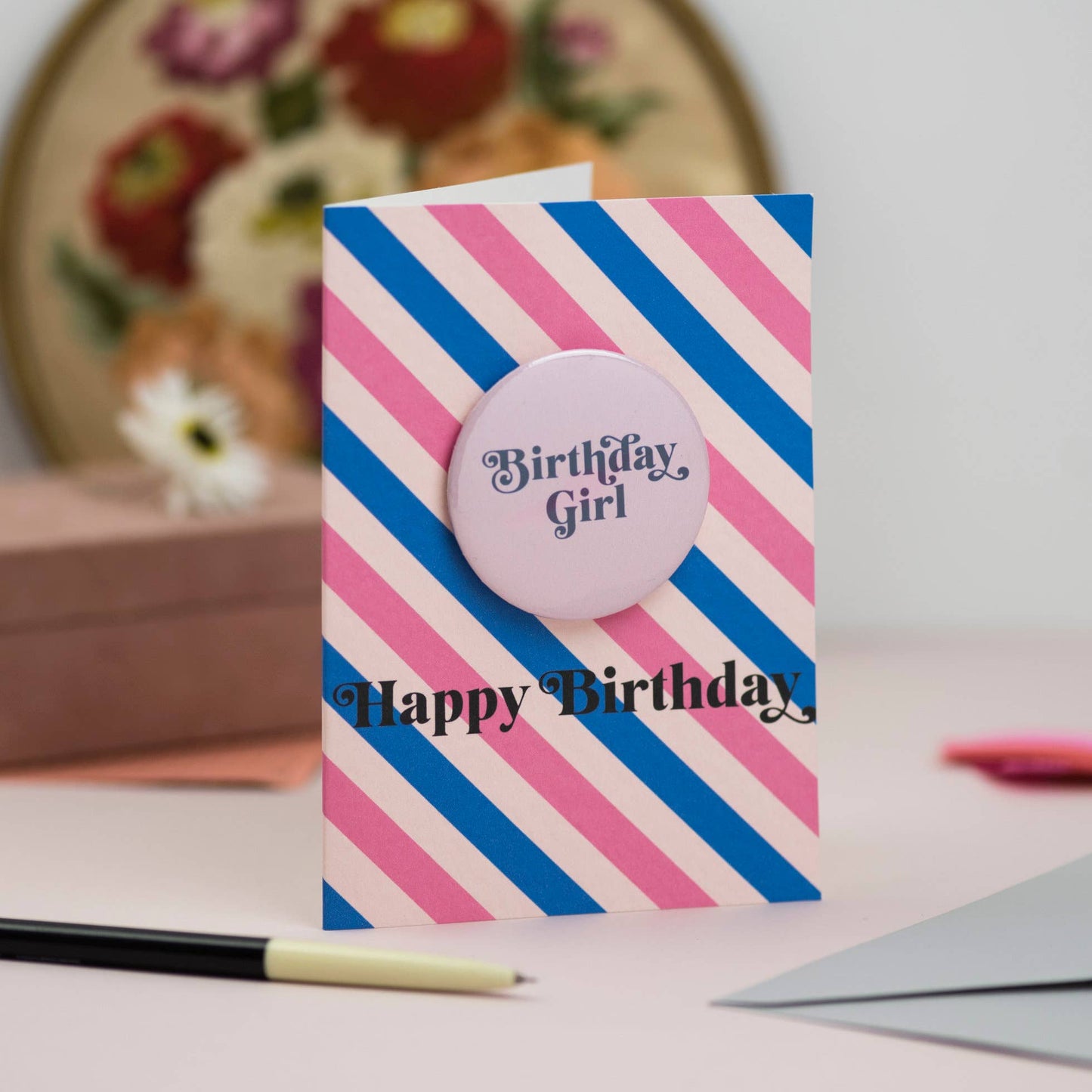 'Birthday Girl' Birthday Badge Card: Cellophane