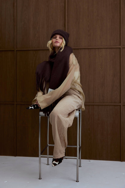 The Reykjavik Scarf - 100% Recycled - Ground Coffee - AW25