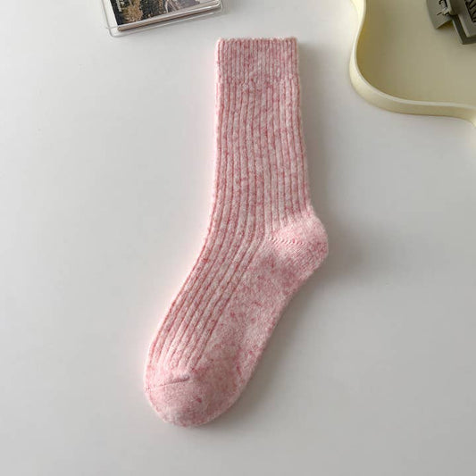 Wool & Cashmere Blend Warm Socks - Pink