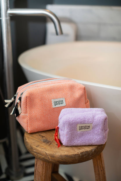 Orange Woven Large Travel Washbag