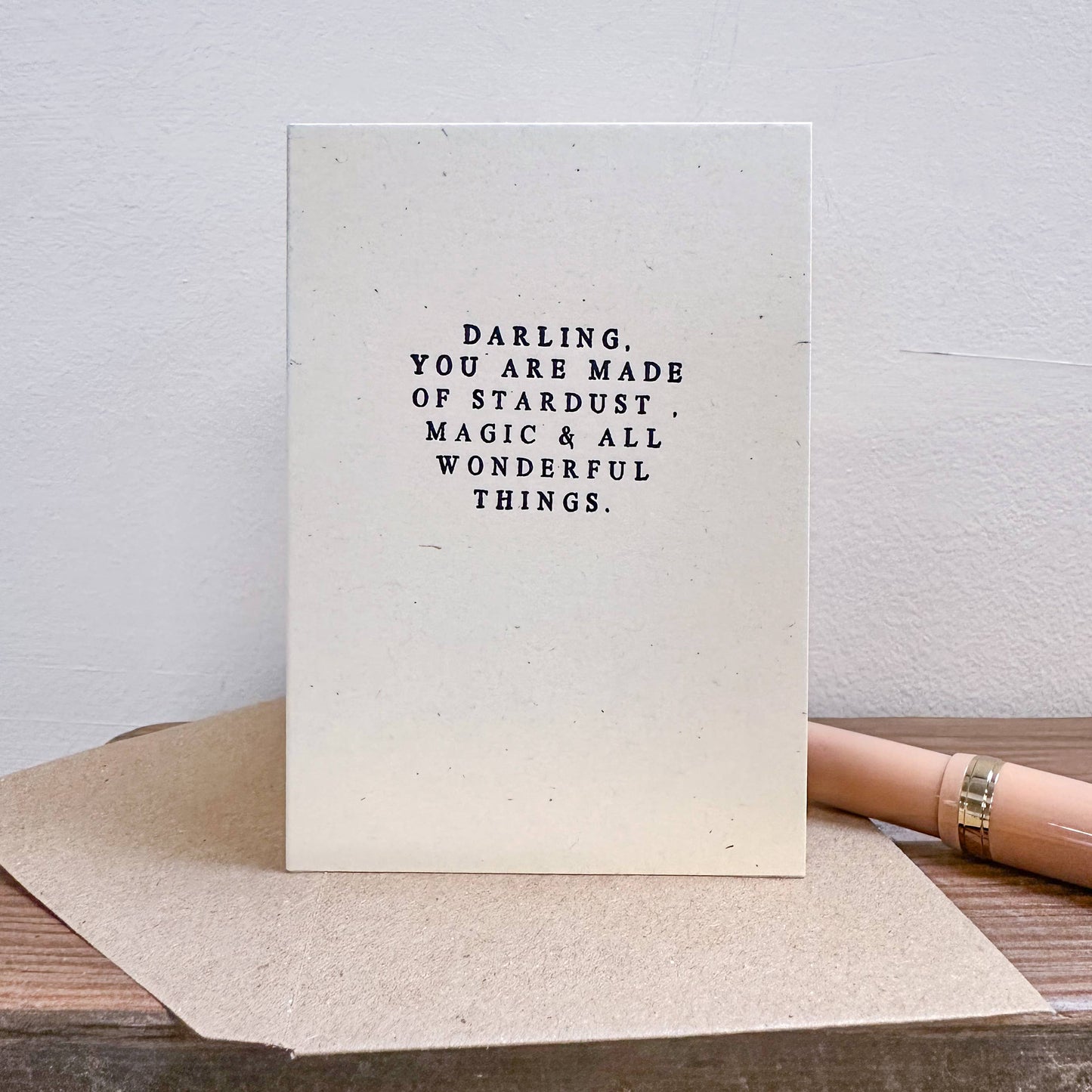 Darling letter press printed mini card