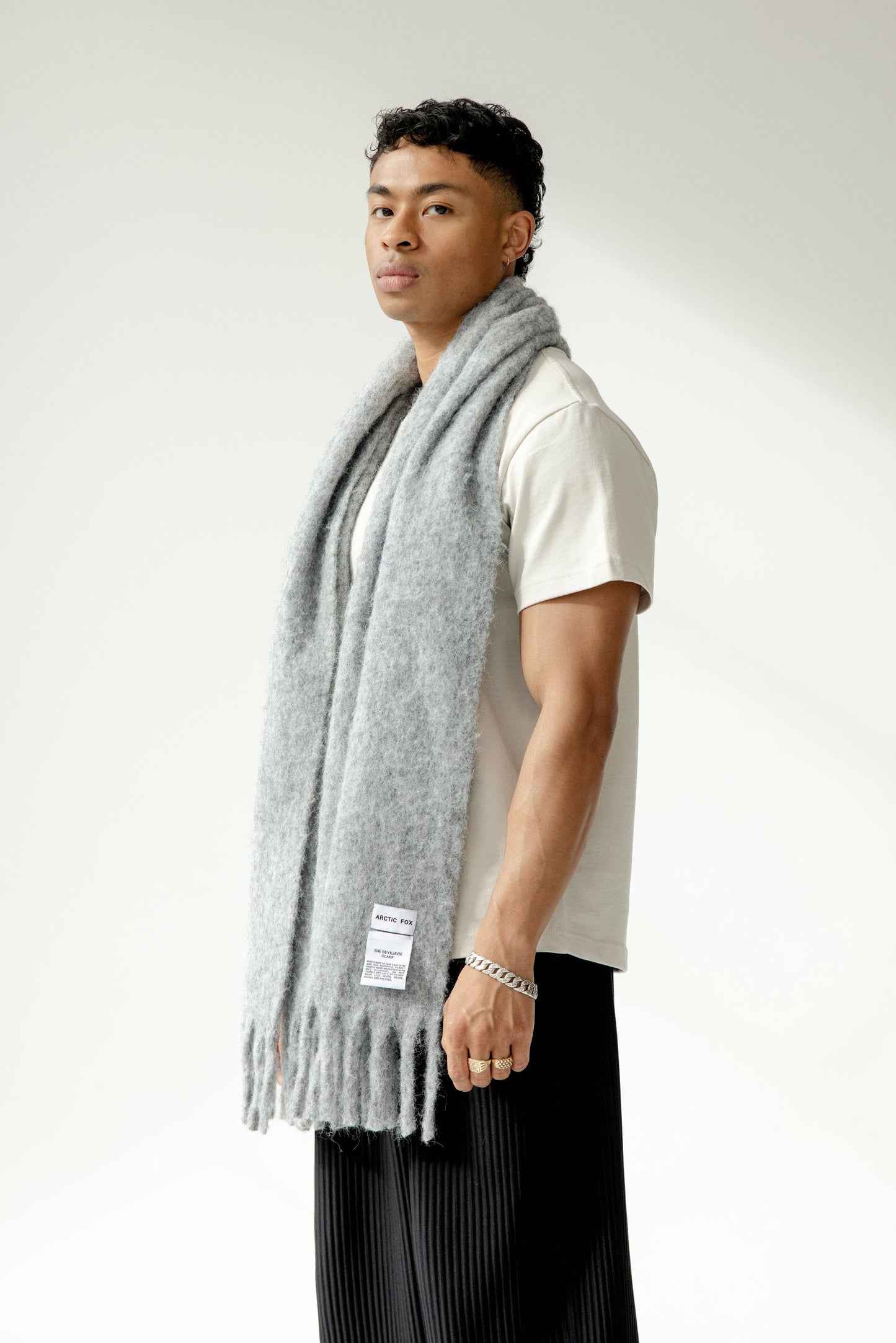 The Reykjavik Scarf with RWS Wool - Grey - AW24