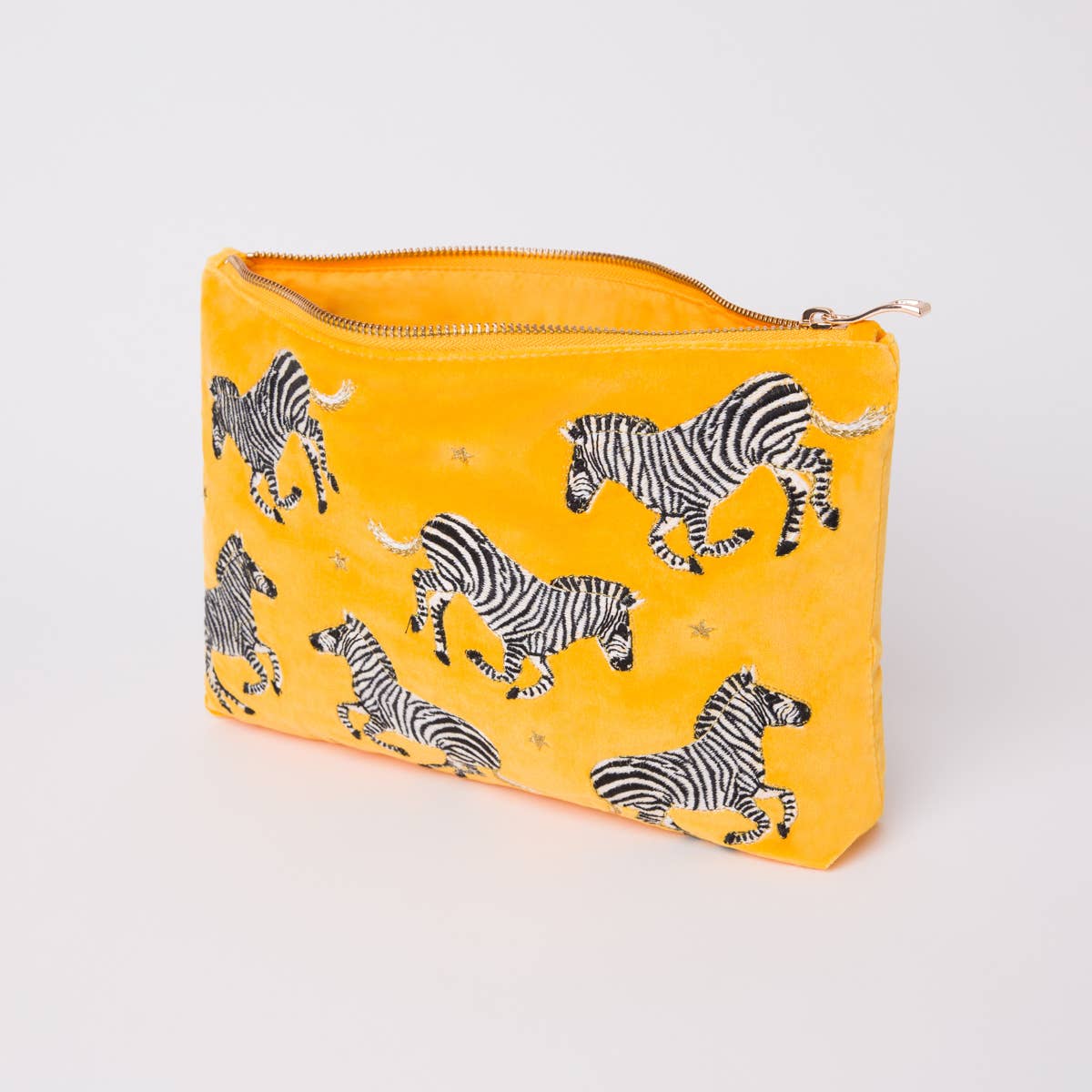 Zebra Everyday Pouch: Yellow / Velvet