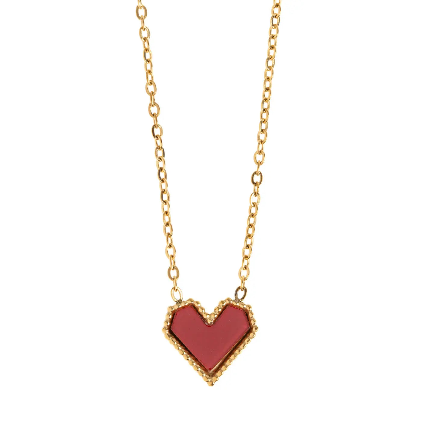 Sarah - Red Heart Necklace Stainless Steel