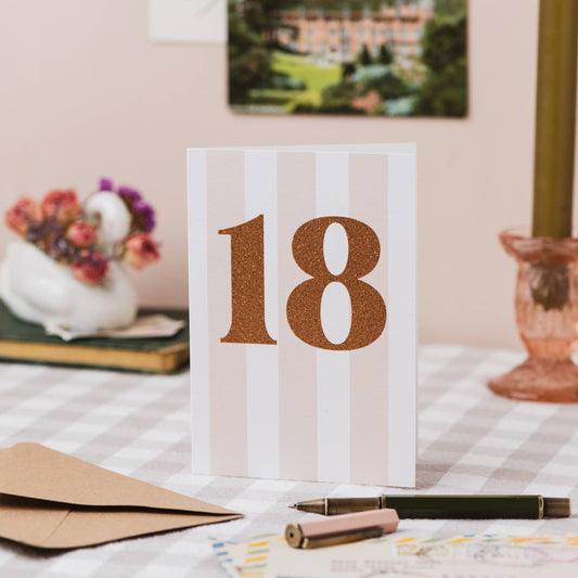 Age 18 Glitter 18th Birthday Card: Naked