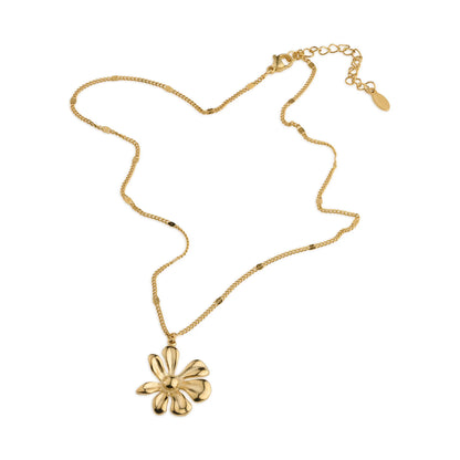 Winry - Irregular Flower Dangling Necklace Gold St