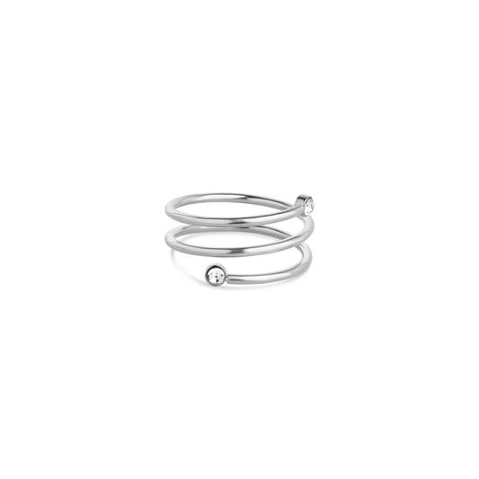 Lykke - Crystal Swirl Ring Stainless Steel