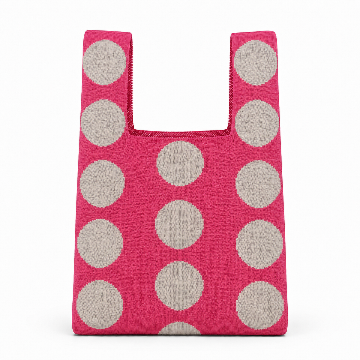 Mod Dot Collection Knitted Bag - Grey - Medium