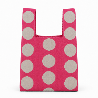 Mod Dot Collection Knitted Bag - Grey - Medium