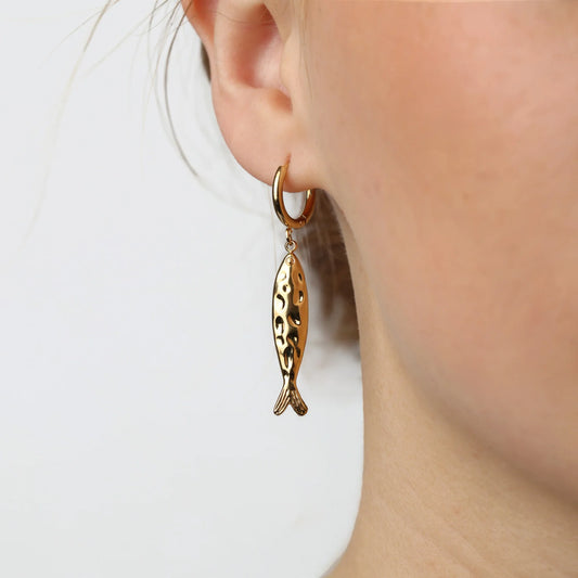Fenja - Fish Hoop Earrings Stainless Steel