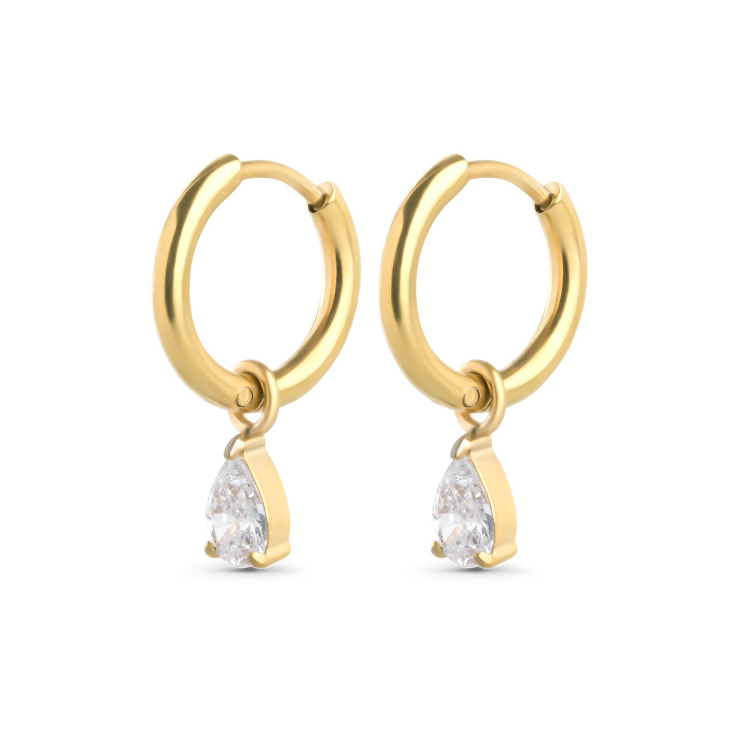Elle - Crystal Hoop Earrings Stainless Steel
